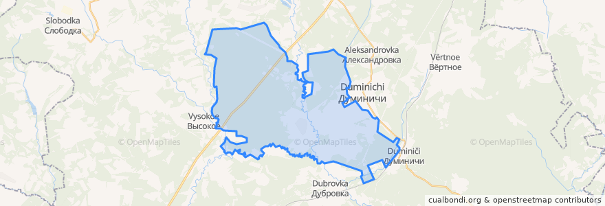 Mapa de ubicacion de сельское поселение Деревня Думиничи.