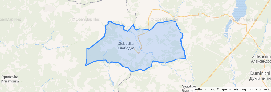 Mapa de ubicacion de сельское поселение Село Новослободск.