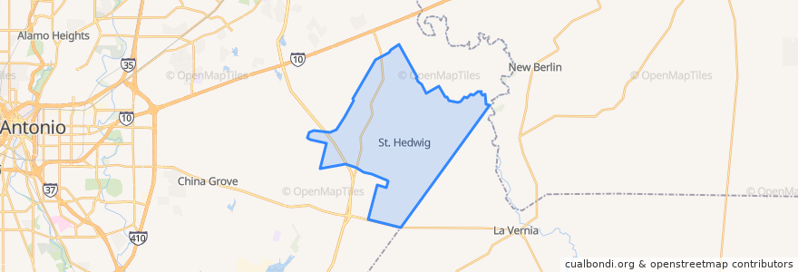 Mapa de ubicacion de St. Hedwig.