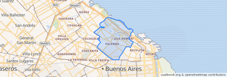 Mapa de ubicacion de Comuna 14.