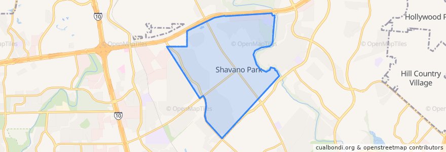 Mapa de ubicacion de Shavano Park.
