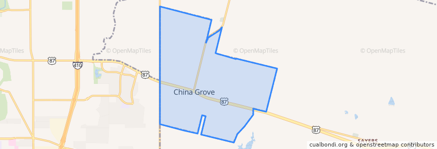 Mapa de ubicacion de China Grove.