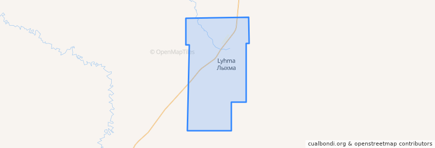 Mapa de ubicacion de сельское поселение Лыхма.