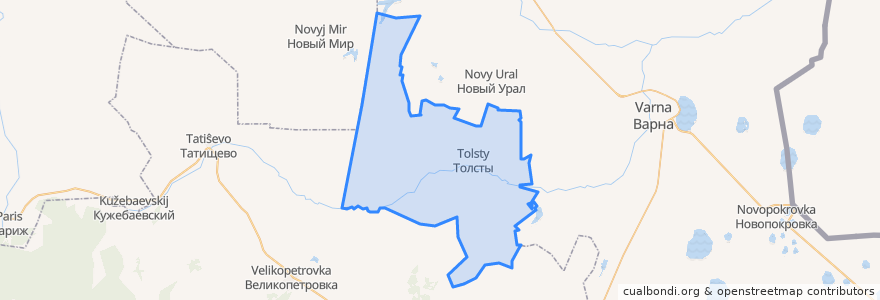 Mapa de ubicacion de Толстинское сельское поселение.