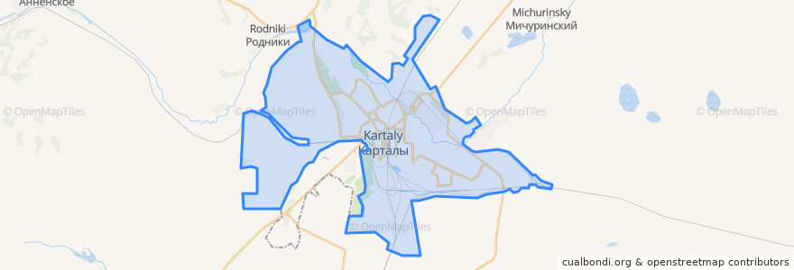 Mapa de ubicacion de Карталинское городское поселение.