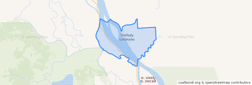 Mapa de ubicacion de сельское поселение Шеркалы.