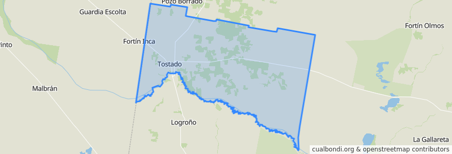 Mapa de ubicacion de Municipio de Tostado.