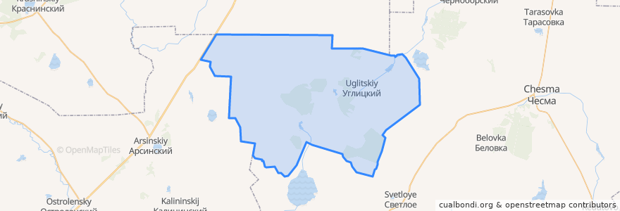 Mapa de ubicacion de Углицкое сельское поселение.