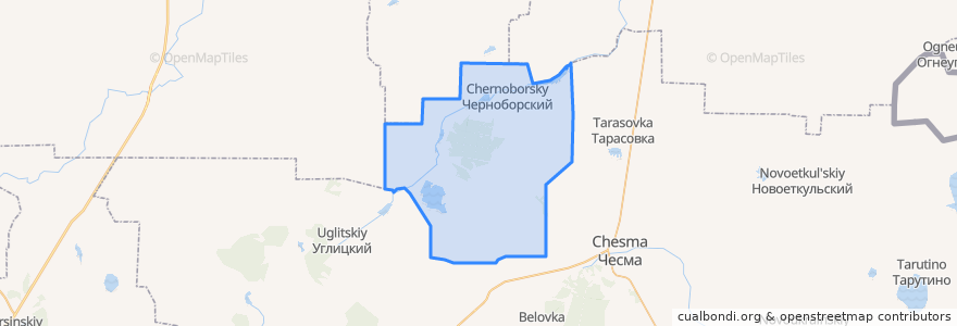 Mapa de ubicacion de Черноборское сельское поселение.