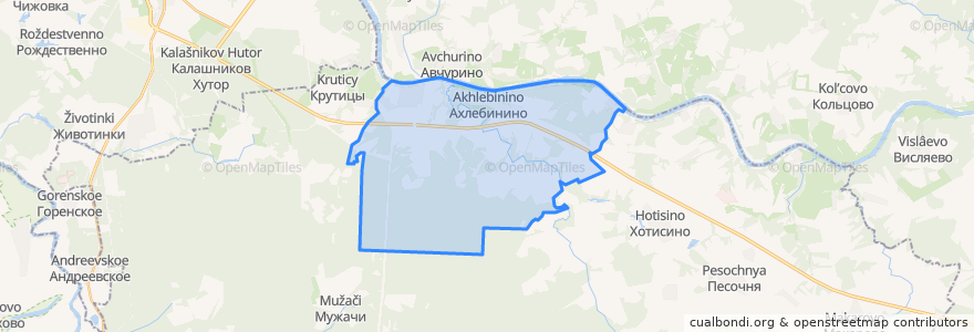 Mapa de ubicacion de сельское поселение Село Ахлебинино.