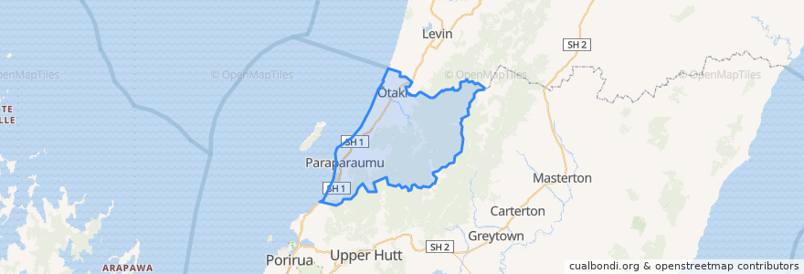 Mapa de ubicacion de Kāpiti Coast District.