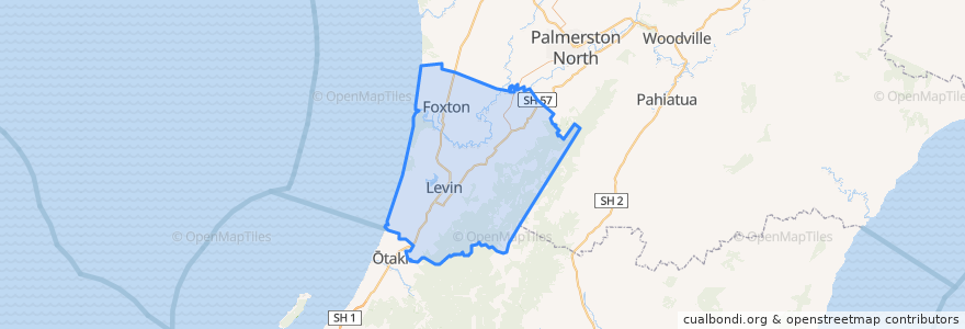 Mapa de ubicacion de Horowhenua District.