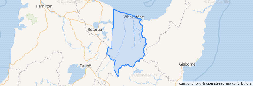 Mapa de ubicacion de Whakatāne District.