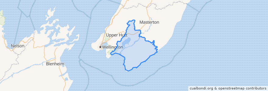 Mapa de ubicacion de South Wairarapa District.