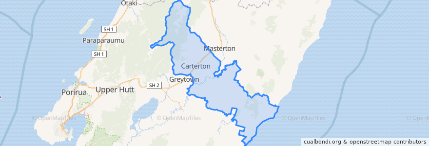 Mapa de ubicacion de Carterton District.