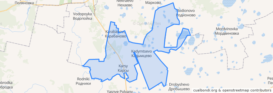 Mapa de ubicacion de Карсинское сельское поселение.