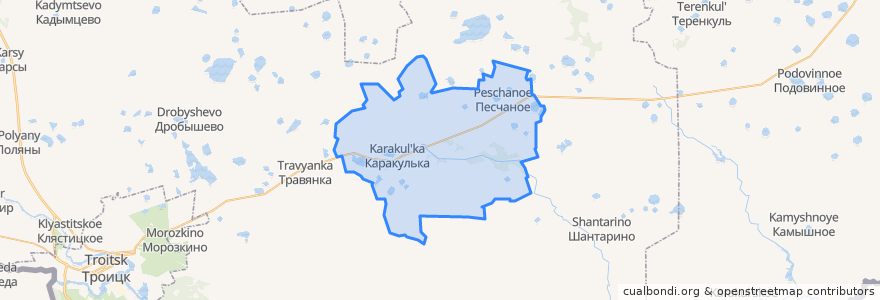 Mapa de ubicacion de Песчанское сельское поселение.