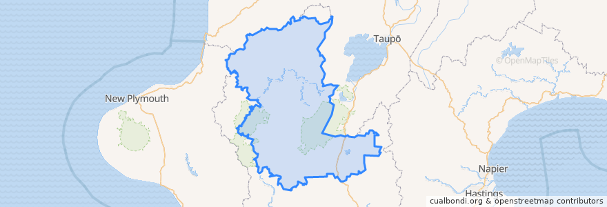 Mapa de ubicacion de Ruapehu District.