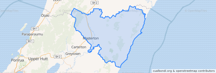 Mapa de ubicacion de Masterton District.