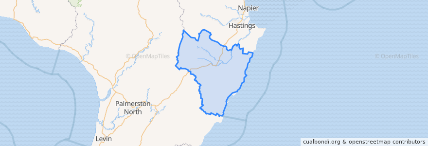 Mapa de ubicacion de Central Hawke's Bay District.