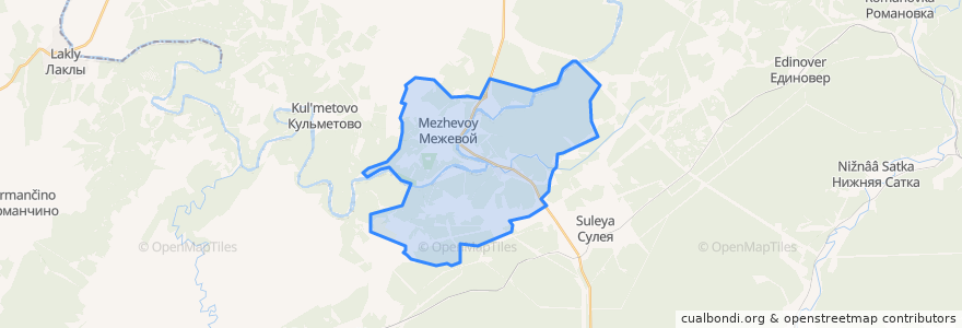 Mapa de ubicacion de Межевое городское поселение.