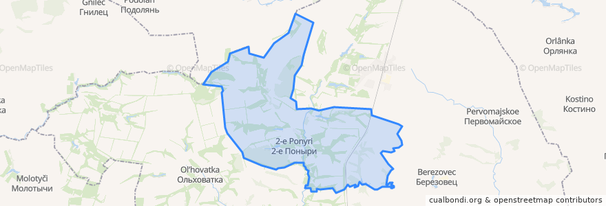 Mapa de ubicacion de 2-й Поныровский сельсовет.