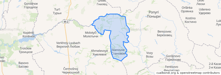 Mapa de ubicacion de Ольховатский сельсовет.