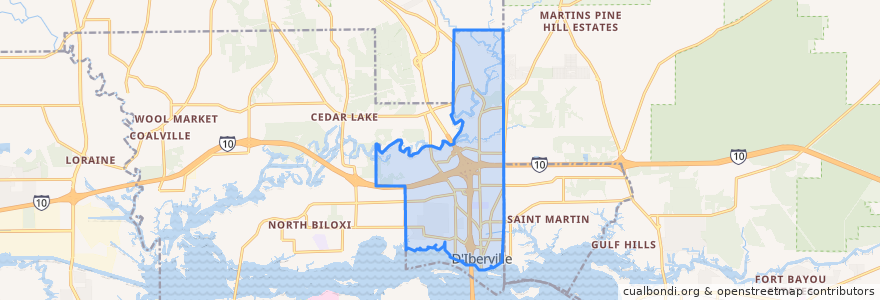 Mapa de ubicacion de D'Iberville.