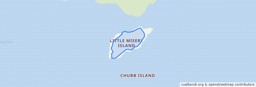 Mapa de ubicacion de Little Misery Island.