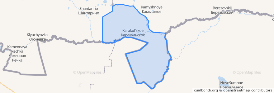 Mapa de ubicacion de Каракульское сельское поселение.