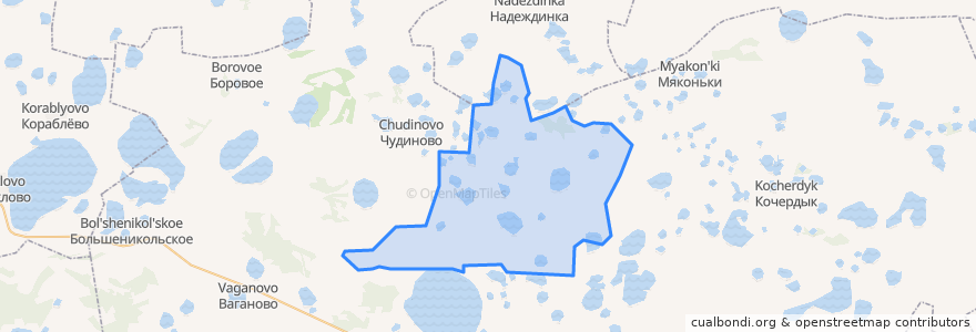 Mapa de ubicacion de Лысковское сельское поселение.