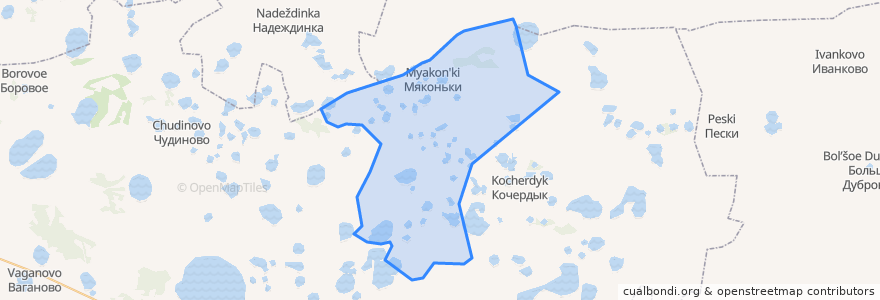 Mapa de ubicacion de Мяконькское сельское поселение.