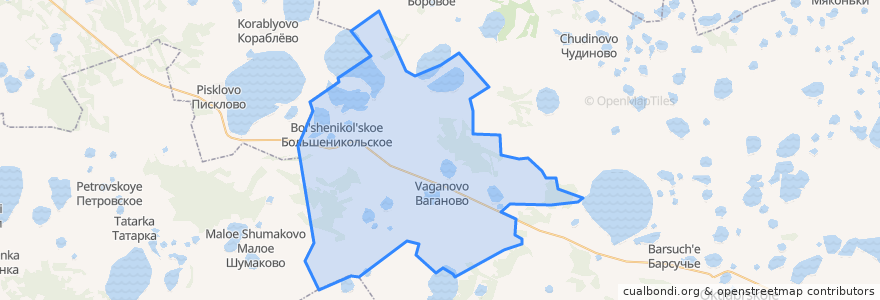 Mapa de ubicacion de Никольское сельское поселение.