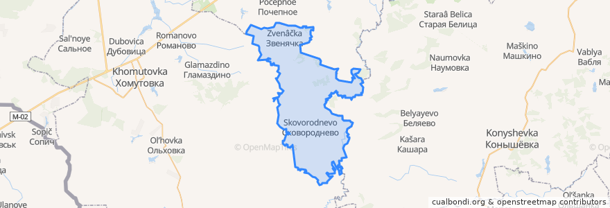 Mapa de ubicacion de Сковородневский сельсовет.