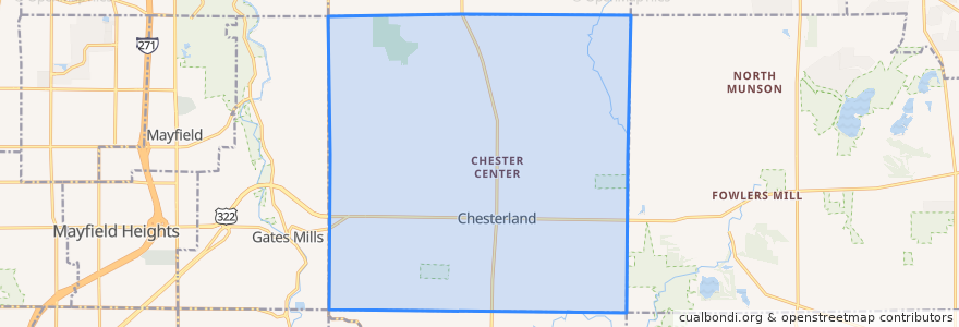 Mapa de ubicacion de Chester Township.
