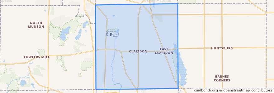 Mapa de ubicacion de Claridon Township.