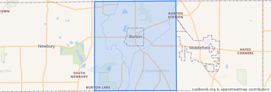 Mapa de ubicacion de Burton Township.