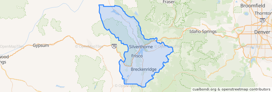 Mapa de ubicacion de Summit County.