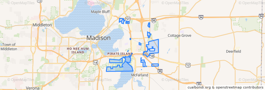 Mapa de ubicacion de Blooming Grove.