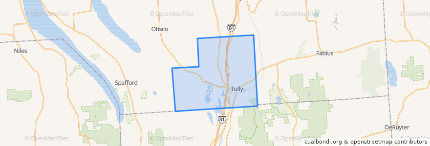 Mapa de ubicacion de Town of Tully.