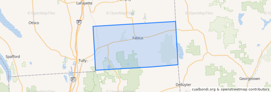 Mapa de ubicacion de Town of Fabius.