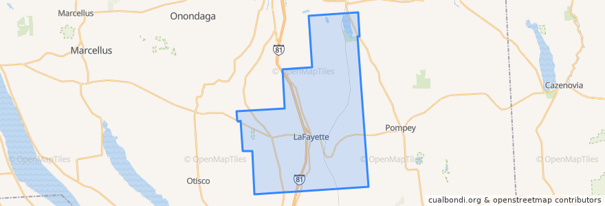 Mapa de ubicacion de Town of LaFayette.
