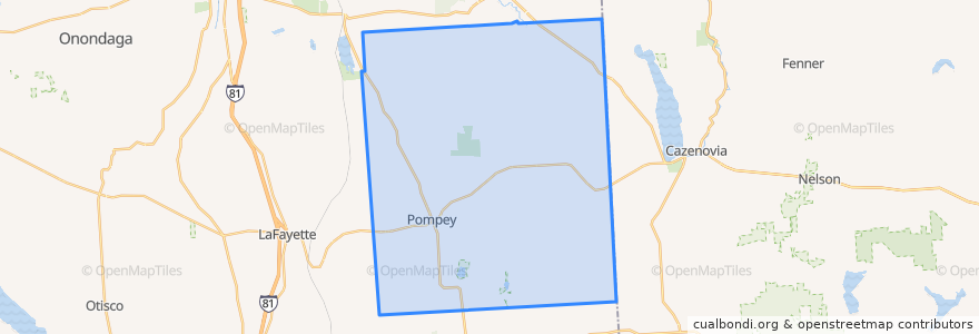 Mapa de ubicacion de Town of Pompey.