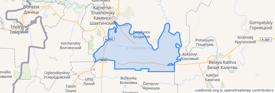 Mapa de ubicacion de Богдановское сельское поселение.