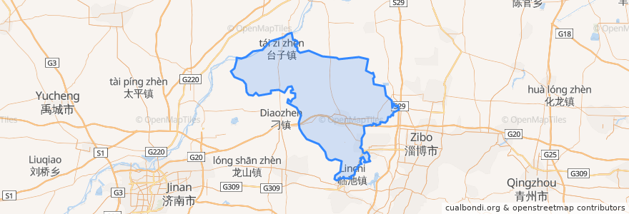 Mapa de ubicacion de 邹平市.