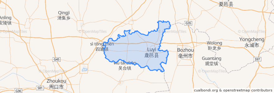 Mapa de ubicacion de 鹿邑县.