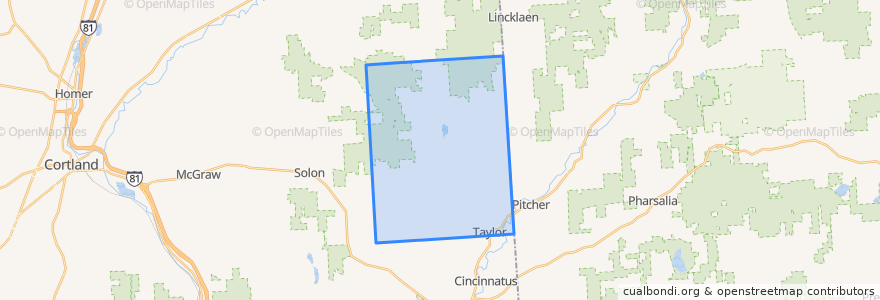 Mapa de ubicacion de Taylor Town.