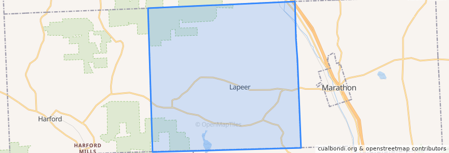 Mapa de ubicacion de Lapeer Town.