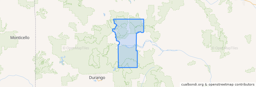 Mapa de ubicacion de Hinsdale County.