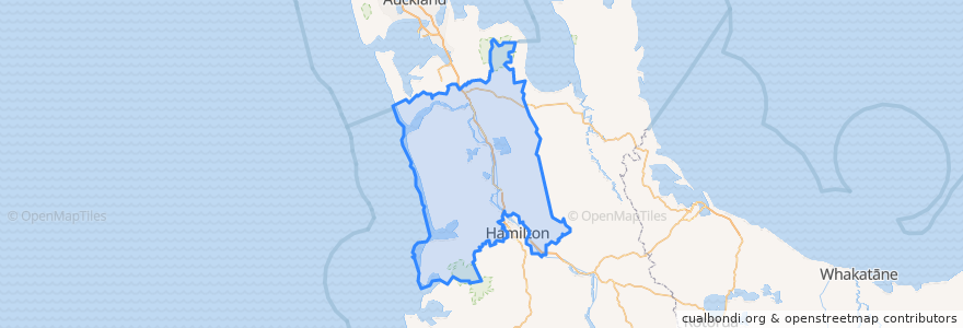 Mapa de ubicacion de Waikato District.